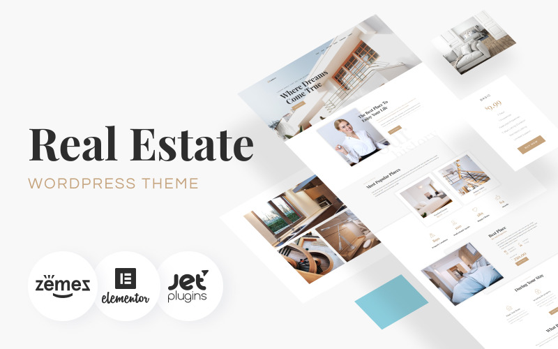 недвижимость wordpress elementor тема