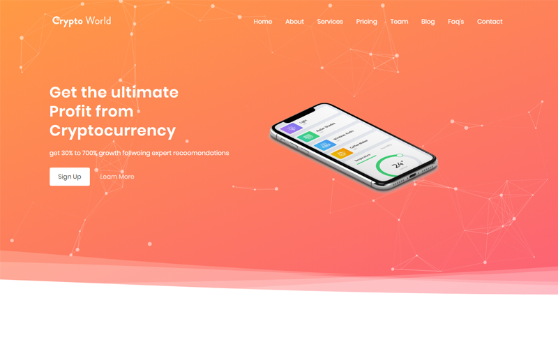 шаблон целевой страницы для торговли биткойнами