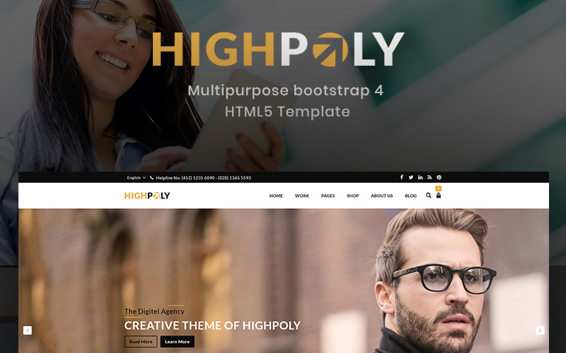 Highpoly - Responsive Mehrzweck-E-Commerce-Website-Vorlage
