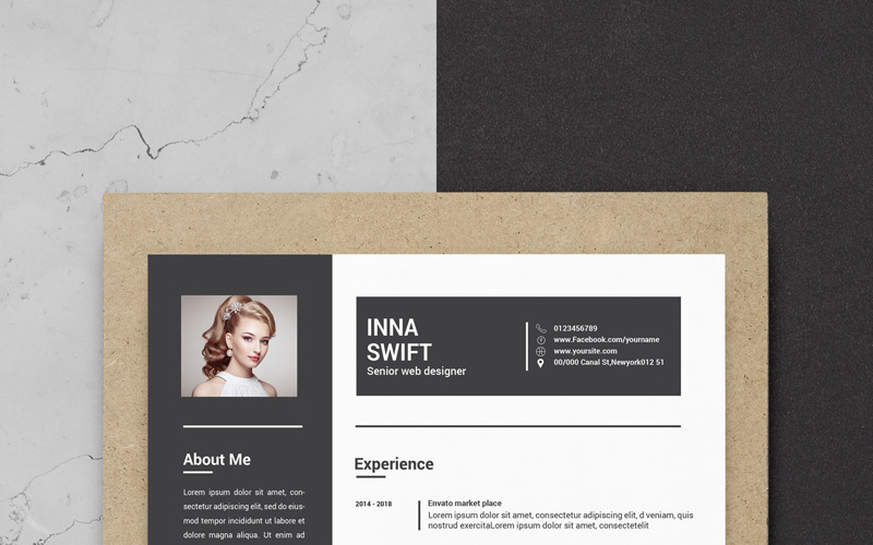 Download Резюме "I N N A S W I F T  C L E A N Resume Template" / I N N A S W I F T  C L E A N Resume Template - Резюме на тему графика cleancv cleanresume cv cvclean cvtemplate designer elegant elegantresume infographiccv coverletter minimalist modernresume portfolio professional professionalresume resume resumeclean resumec