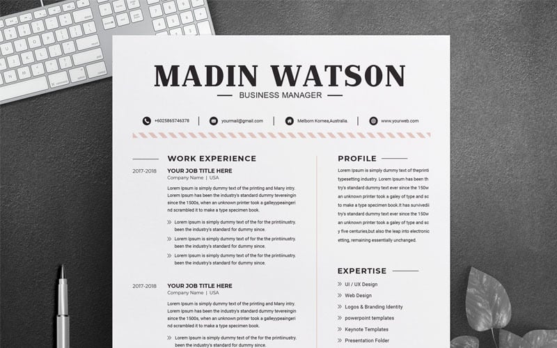 Madine Watson Job Resume Template