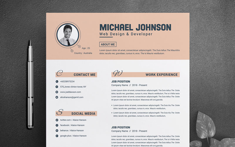 Download Резюме "Michael Johnson Resume Template" / Michael Johnson Resume Template - Резюме на тему графика 