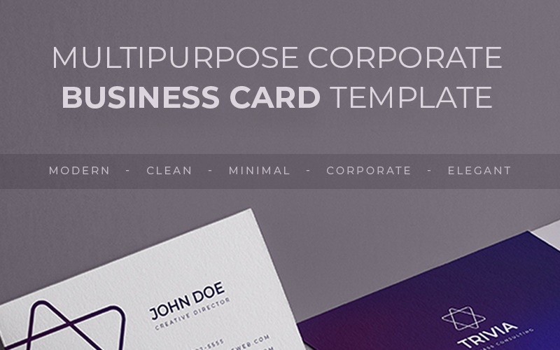 Download Фирменный стиль "Multipurpose Corporate Business Card - Corporate Identity Template" / Multipurpose Corporate Business Card - Corporate Identity Template - Фирменный стиль на тему графика business card clean elegant creative minimal print ready black and white modern stylish corporate visiting cards template stationery resume identity