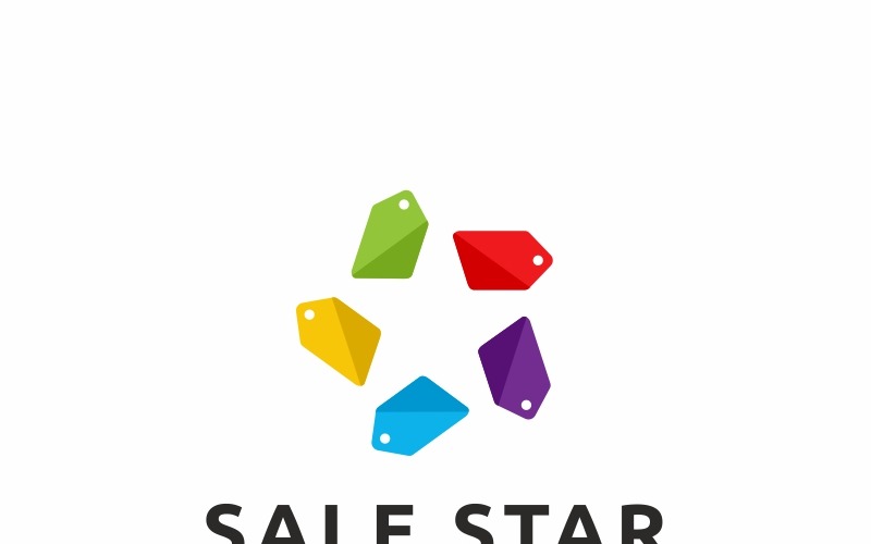 Download Шаблон логотипа "Sale Star Logo Template" / Sale Star Logo Template - Шаблон логотипа на тему графика brand branding cart discount identity item label online buy purchase price cut product professional rebate red safe sale save saving
