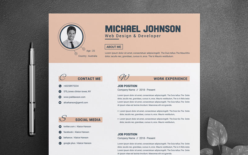 Szablon CV Michaela Johnsona