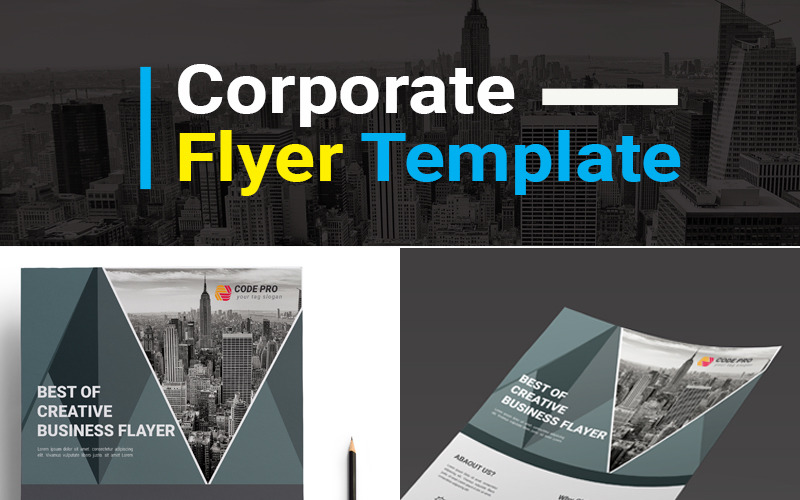 Download Фирменный стиль "Corporate Business Promotional Flyer PSD - Corporate Identity Template" / Corporate Business Promotional Flyer PSD - Corporate Identity Template - Фирменный стиль на тему графика business flyer creative corporate id studio photo multimedia web artistic building technology corporet internet stationery kit blue hi-quality official symple