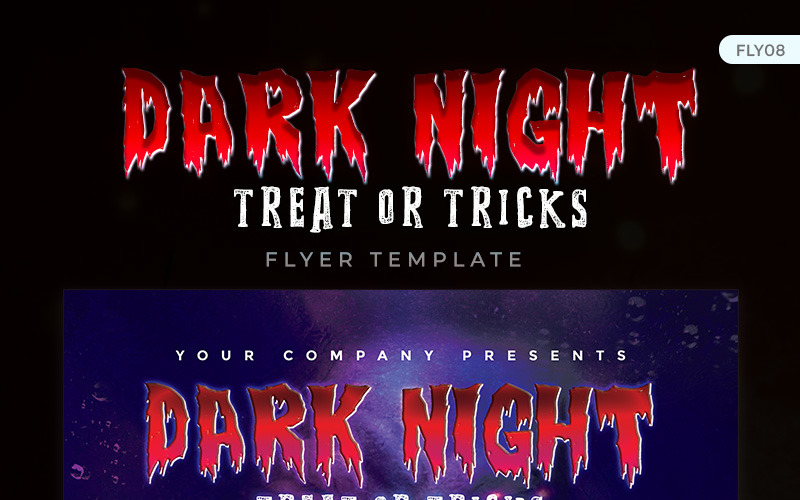 Dark Night - Design de folheto de festa de Halloween - modelo de identidade corporativa