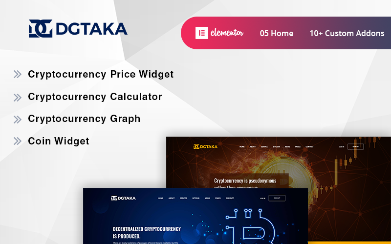 Dgtaka - WordPress-tema för CryptoCurrency