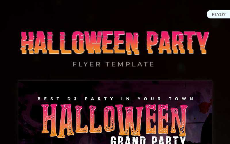 Флаер для вечеринки на Хэллоуин - шаблон фирменного стиля