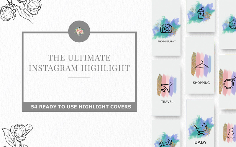 Download Шаблон для соцсетей "Instagram Highlight Social Media Template" / Instagram Highlight Social Media Template - Шаблон для соцсетей на тему графика instagram highlight icons