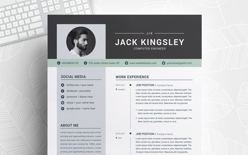 Jack Kingsley Web Designer önéletrajz sablon