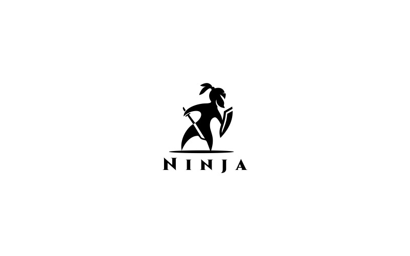 Modèle de logo Warrior Ninja