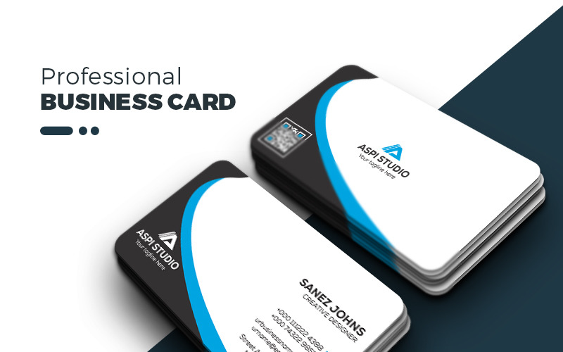 Download Фирменный стиль "Professional Business Card - Corporate Identity Template" / Professional Business Card - Corporate Identity Template - Фирменный стиль на тему графика corporate black blue both side design bundle business card creative designer flyer graphic green landscape logo modern official pack package