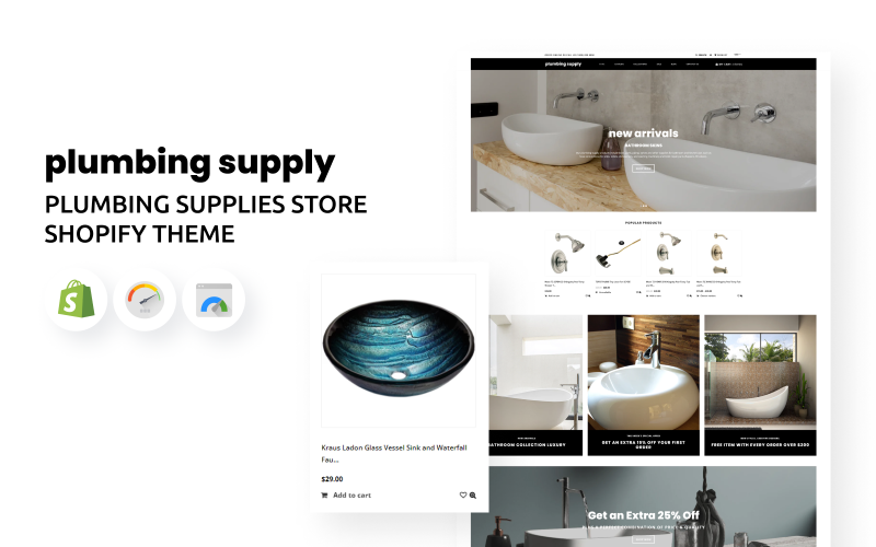 Сантехнічне обладнання - Магазин сантехнічного магазину Shopify Theme