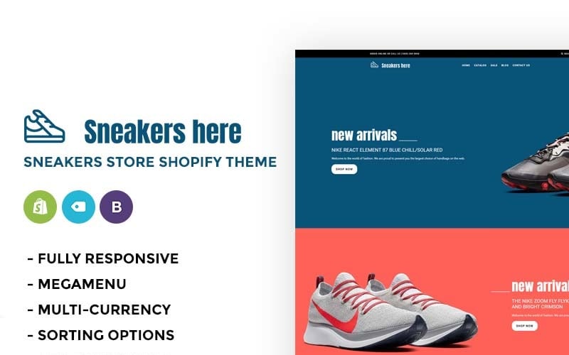 Sneakers Here - Tema Shopify del negozio di scarpe da ginnastica