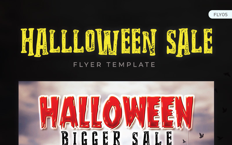 Halloweenowa większa ulotka sprzedaży - szablon tożsamości korporacyjnej