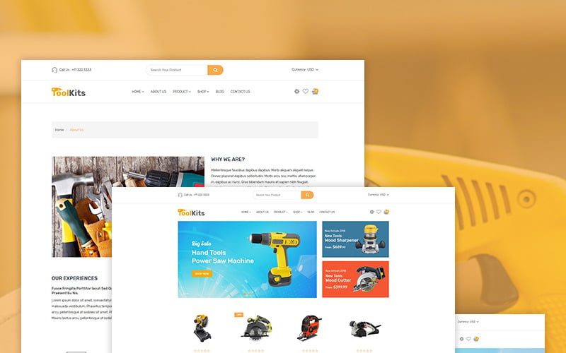Toolkits - Tools, Equipment Store Shopify-thema