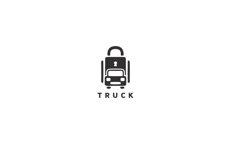 Download Шаблон логотипа "Truck Logo Template" / Truck Logo Template - Шаблон логотипа на тему графика automobile carriage distribution fast delivery service food transport international logistic lorry driver speed mail modern packaging premium professional company road,lock,padlock,secure,saf