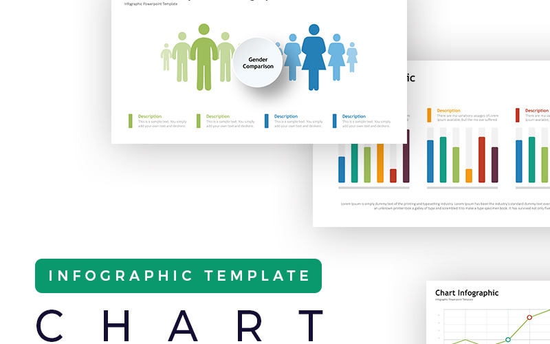 Apresentação de gráfico - modelo de infográfico PowerPoint