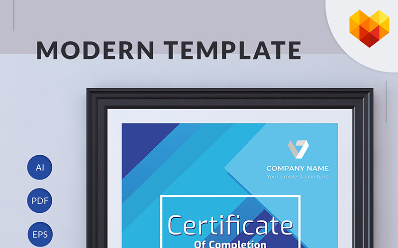 Download Шаблон сертификата "Certificate of Completion Online Course Certificate Template" / Certificate of Completion Online Course Certificate Template - Шаблон сертификата на тему графика certificate appreciation graduation membership attemdance accredited certification recognition printed award graphic psd identity corporate customizable a4 editable diploma standard formal