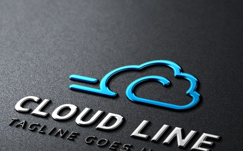 Download Шаблон логотипа "Cloud Line Logo Template" / Cloud Line Logo Template - Шаблон логотипа на тему графика abstract app cloud computing communication communications connect connecting hosting icon internet line link linking links logo metric metrics c letter