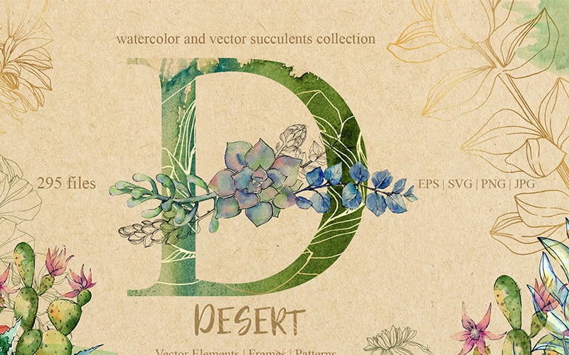 D-Wüste EPS, SVG, PNG, JPG Set - Illustration