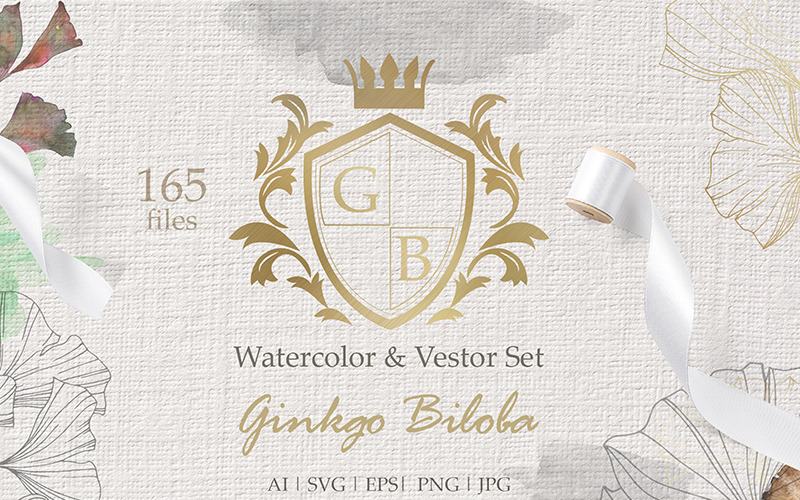 Download Иллюстрация "Ginkgo Biloba Watercolor and Vector Set - Illustration" / Ginkgo Biloba Watercolor and Vector Set - Illustration - Иллюстрация на тему графика watercolor illustration ginkgo drawing background colorful drawn paint leaf plant vector seasonal foliage sprout stem textile botanical garden floral png