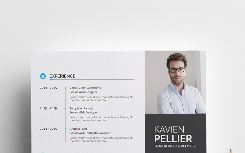 Download Резюме "KAVIN Graphics Designer Resume Template" / KAVIN Graphics Designer Resume Template - Резюме на тему графика 2-pieceresume a4 black bright career clean cleancv cleanresume coverletter creative creativeresume curriculumvitae cv cvdesign cvresume template designer docx editable elegant