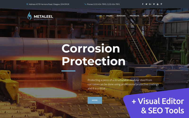 шаблон steel company moto cms 3
