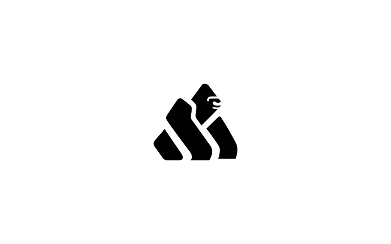 Modèle de logo de gorille emblématique