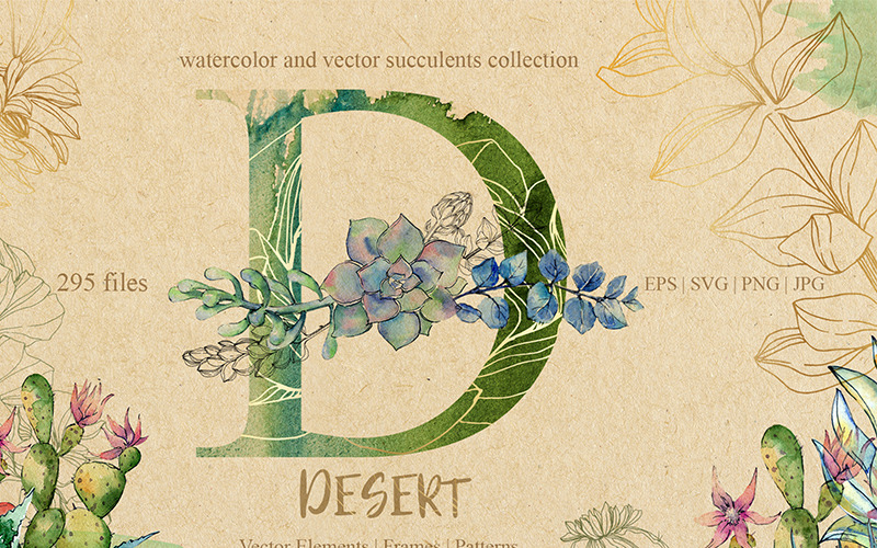 Набор D-desert EPS, SVG, PNG, JPG - Иллюстрация