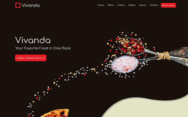 Vivanda - Modelo de site de restaurante em HTML responsivo