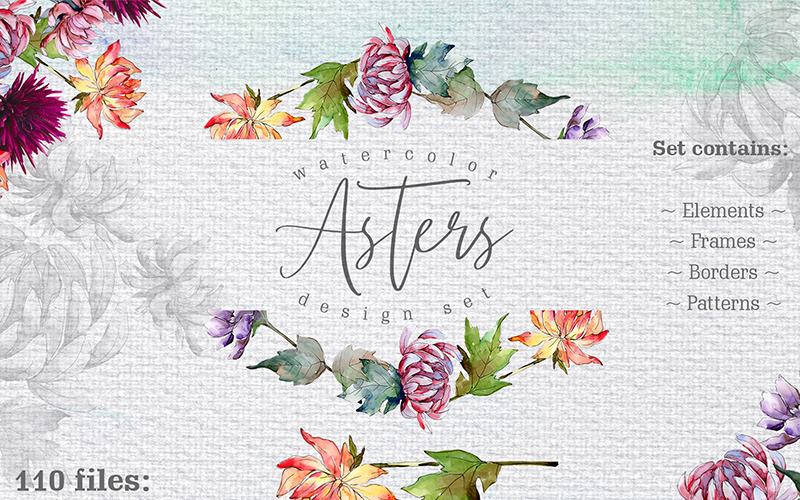 Download Иллюстрация "Watercolor Asters PNG Design Set - Illustration" / Watercolor Asters PNG Design Set - Illustration - Иллюстрация на тему графика watercolor flower aster isolated flowers illustration background white chrysanthemum botanical floral decoration nature beauty red daisy beautiful natural set garden