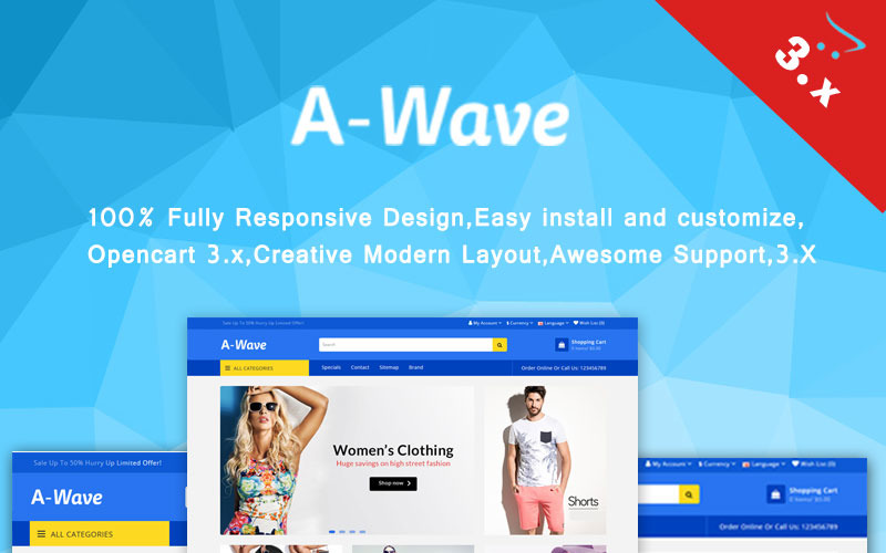 A-wave — responsywny szablon Fashion OpenCart