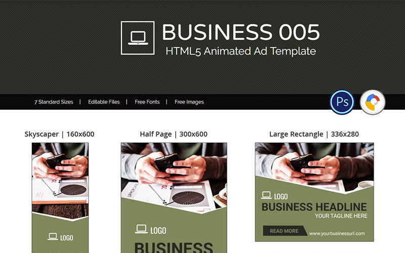 Download Animated Banner "Business Banner 005 - Animated Ad Animated Banner" / Business Banner 005 - Animated Ad Animated Banner - Animated Banner на тему графика business multipurpose corporate ad banner template psd gwd animated online marketing display html html5