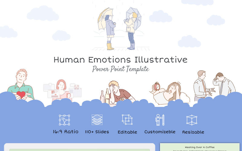 Человеческие эмоции Иллюстративный шаблон PowerPoint