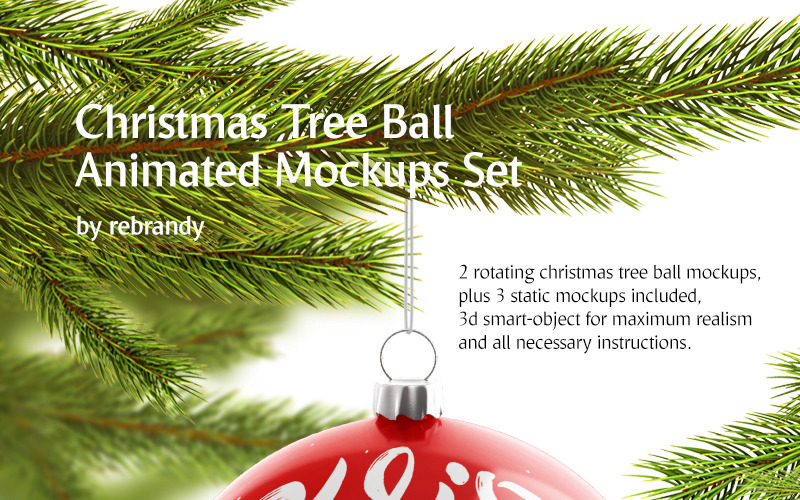 Download Мокап для продукта "Christmas Ball Animated product mockup" / Christmas Ball Animated product mockup - Мокап для продукта на тему графика psd download mockup christmas tree ball toyundefined pine branchundefined decoration new xmas winter fir santa celebrate adornment bubble animated gif