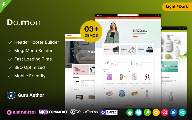 Damon - 大型商店和多用途 WooCommerce 主题