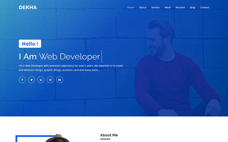 креативный шаблон целевой страницы личного портфолио
