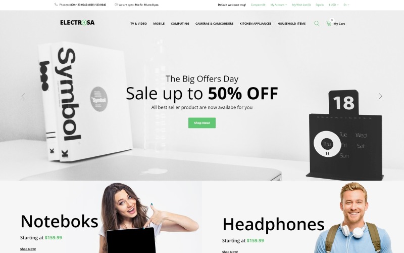 Electrosa - Modèle OpenCart de magasin électronique