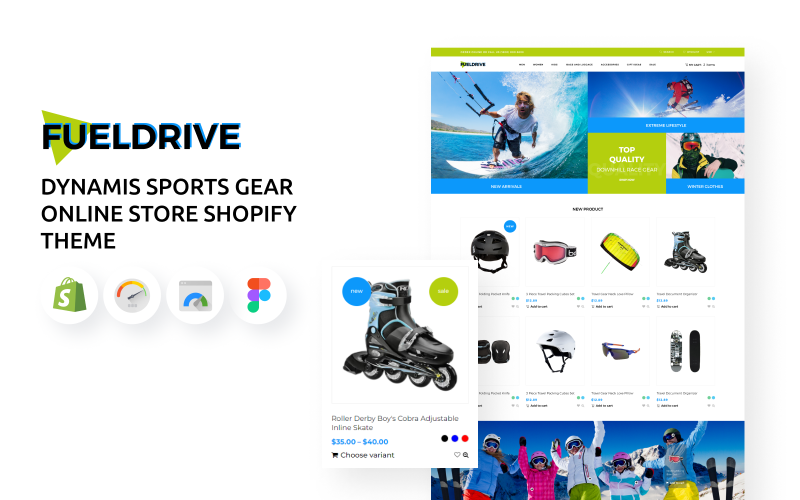 FuelDrive - Shopify-Thema für den Dynamis Sports Gear Online-Shop