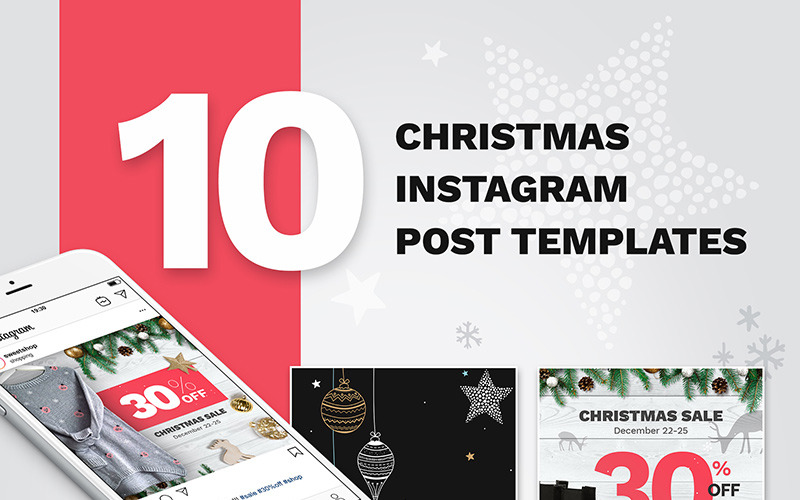 10个社交媒体的Instagram圣诞发布模板