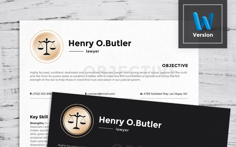 Henry O. Butler - szablon CV prawnika
