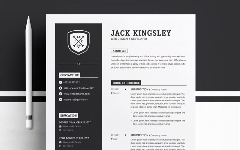 Download Резюме "Jack Kingsley Resume Template" / Jack Kingsley Resume Template - Резюме на тему графика resume template mac page 3 best clean cover letter creative curriculum vitae cv free modern design microsoft word pages photoshop