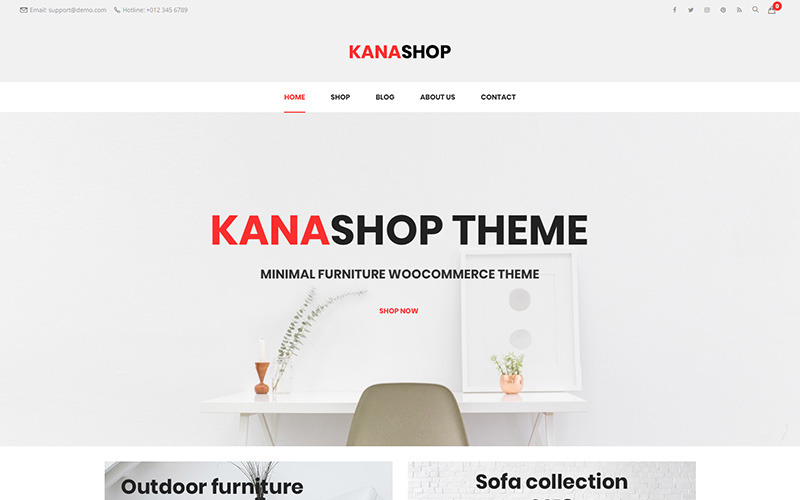 Kanashop - тема мінімалістичних меблів WooCommerce