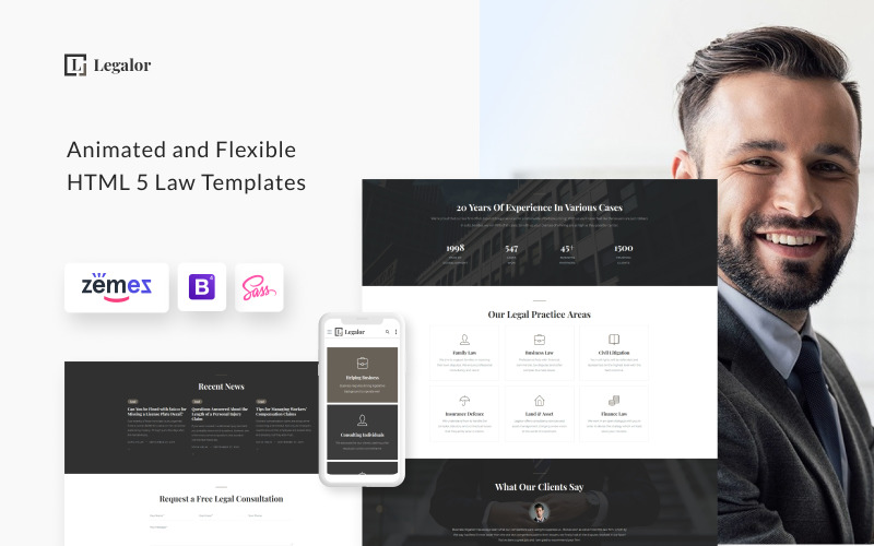шаблон сайта юридической фирмы для юристов и адвокатов