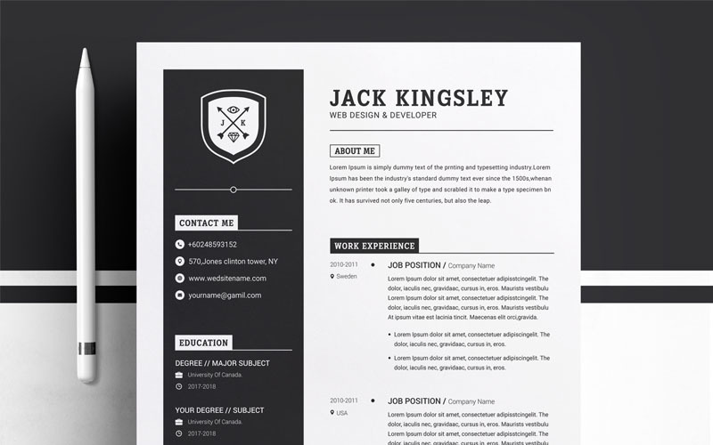 Modello di curriculum di Jack Kingsley