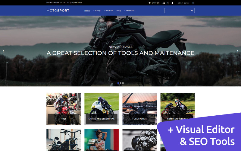 Motosport MotoCMS e-kereskedelmi sablon