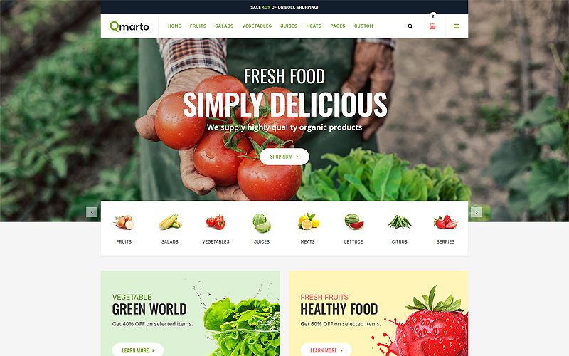 Qmarto - Modèle de site Web HTML5 pour magasin organique