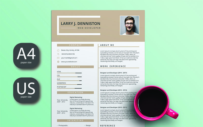 Szablon CV dla programistów internetowych Larry J. Denniston